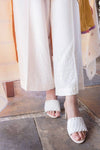 Warm White Embroidered Pants