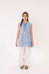 White Thread Blue Kurta