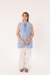 White Thread Blue Kurta