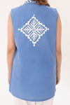 White Thread Blue Kurta