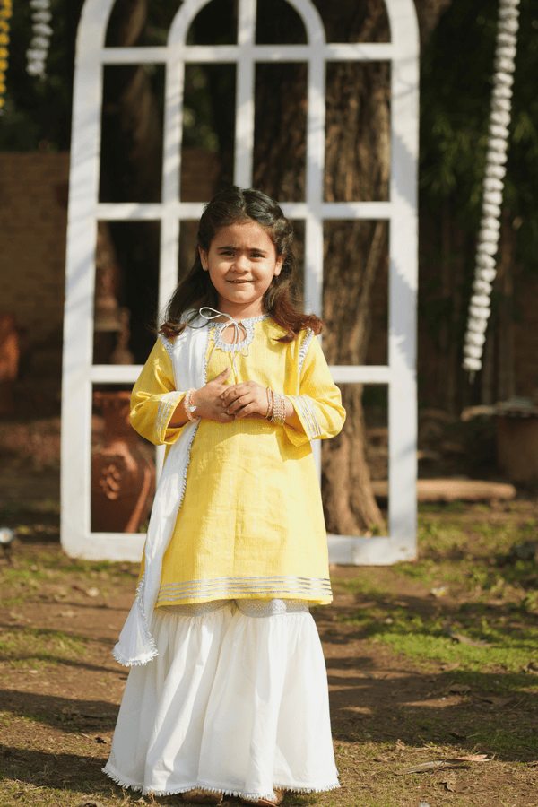 Yellow KurtaGharara Outfit